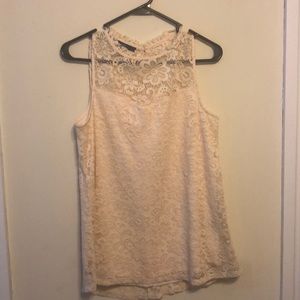 Cream colored, lace top
